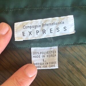 Express Dark Green sheer blouse